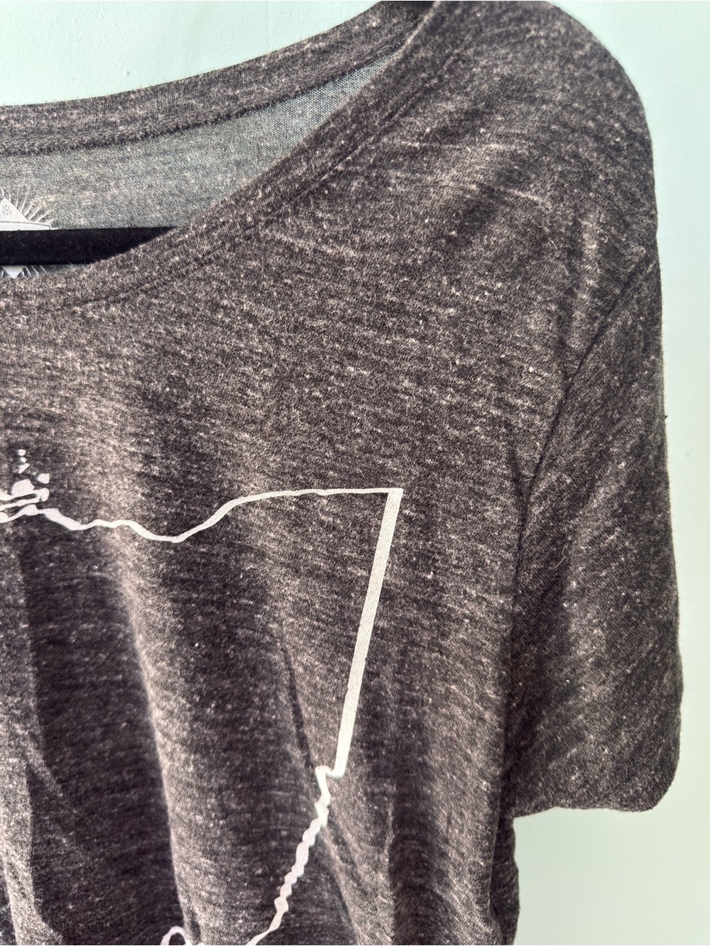 State of Mine Women's Ohio Outline Tee - Charcoal with White Graphic - Picture 4 of 9